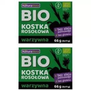 NaturaVena Kostka rosołowa warzywna bezglutenowa Zestaw 2 x 66 g Bio - Buliony i przyprawy w kostkach - miniaturka - grafika 1