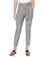 Spodnie damskie - VERO MODA Vmeva Hr Loose Paperbag Check Pant Noos spodnie damskie, szary, L - miniaturka - grafika 1