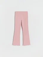 Spodnie i spodenki dla dziewczynek - Reserved - Bawełniane spodnie flare - brudny róż - miniaturka - grafika 1