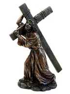 Figurki dekoracyjne - JEZUS NIOSĄCY KRZYŻ KALWARIA FIGURKA NA PREZENT DLA KATECHETY - miniaturka - grafika 1