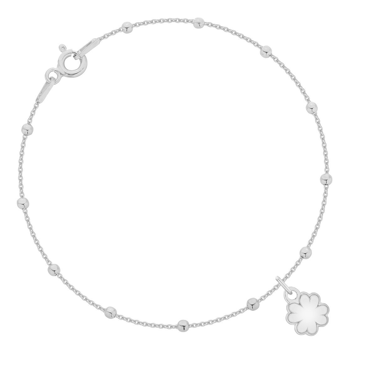 Srebrna bransoletka koniczynka czterolistna