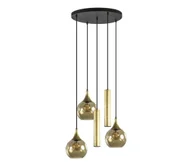 Lampy sufitowe - Żyrandol na lince CALYPSO 2xGU10/60W/230V + 3xE27/60W czarny/złoty - miniaturka - grafika 1