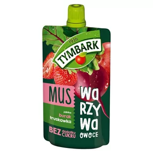 Mus Tymbark Burak Truskawka 100g CDAW.7010 - Desery dla dzieci - miniaturka - grafika 1