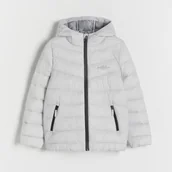 Kurtki i płaszcze dla chłopców - Reserved - Pikowana kurtka z ociepleniem - Jasny szary - miniaturka - grafika 1