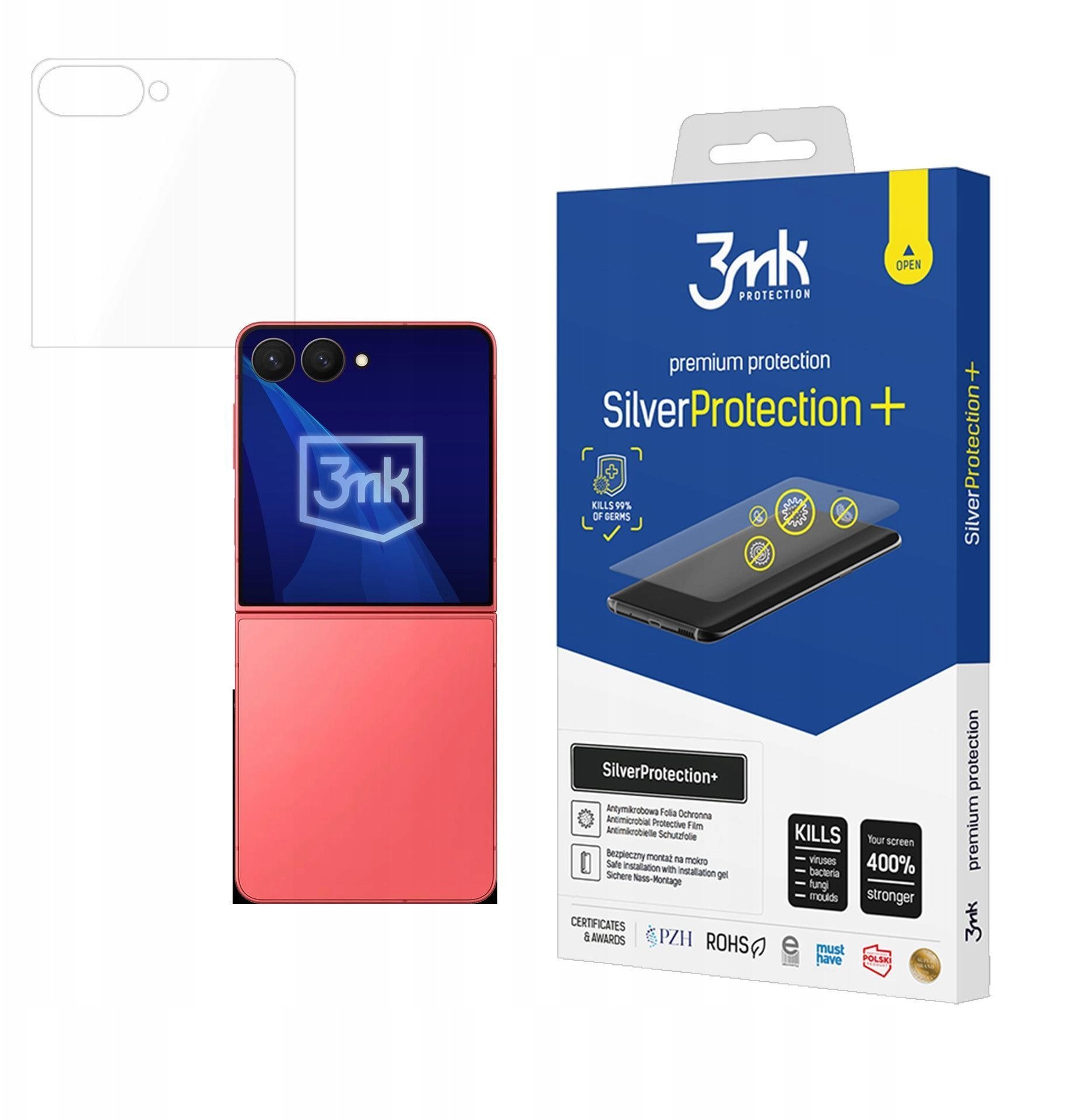 Folia antymikrobowa 3MK SilverProtect+ montowana na mokro do Samsung Galaxy Z Flip7