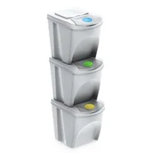 Skrzynie ogrodowe - PROSPERPLAST Kosz na śmieci PROSPERPLAST Sortibox IKWB20S3-S449 3x25l) Biały - miniaturka - grafika 1