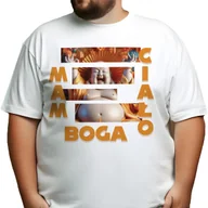 Piżamy damskie - Piżama Męska Biały T-Shirt + Czarne Spodnie MAM CIAŁO BOGA Wz Rozmiar XXL - miniaturka - grafika 1