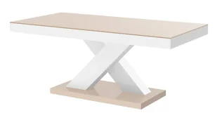 Nowoczesny rozkładany ławostół beżowo-biały połysk M8-P69 - Ławy i stoliki kawowe Nowoczesny rozkładany ławostół beżowo-biały połysk M8-P69 - Ławy i stoliki kawowe - miniaturka - grafika 1