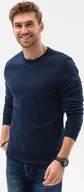 Bluzy męskie - Ombre Bluza męska bez kaptura BASIC B978 - granatowa S - miniaturka - grafika 1