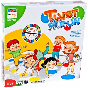 Rodzinna Gra Zręcznościowa Twister Mata + Tarcza - Gry planszowe - miniaturka - grafika 1