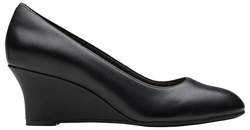 Clarks Premium Damskie czółenka Olivette Pearl, czarna skóra, 4 UK, Czarna skóra, 37 EU