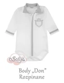 Body dla niemowląt - Body niemowlęce bawełniane długi rękaw szare Don 56-68 Sofija, Rozmiar: 62 - miniaturka - grafika 1