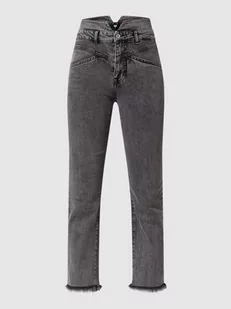 Jeansy z wysokim stanem o kroju straight fit z dodatkiem streczu model ‘Nyla’ - Spodnie damskie - miniaturka - grafika 1