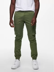 Only & Sons Spodnie materiałowe 22016687 Zielony Tapered Fit - Spodnie męskie - miniaturka - grafika 1