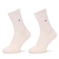 Skarpetki damskie - Zestaw 2 par wysokich skarpet damskich Tommy Hilfiger 100001493 Różowy - miniaturka - grafika 1
