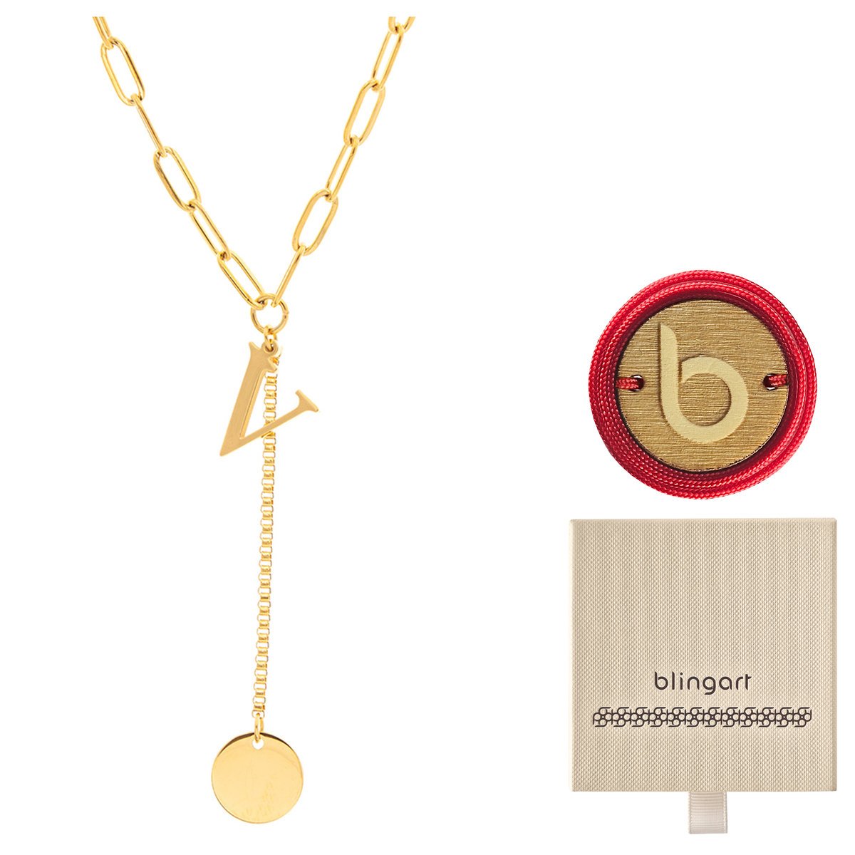 Naszyjnik Celebrytka Łańcuszek Literka V