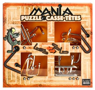 Eureka 3D Łamigłówki metalowe 4 szt. PUZZLE MANIA ZESTAW POMARAŃCZOWY - Łamigłówki - miniaturka - grafika 2