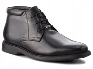 Botki męskie - GEOX BRAYDEN MĘSKIE TRZEWIKI CZARNE SKÓRZANE 40 Ż8D - miniaturka - grafika 1