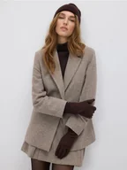 Czapki damskie - Reserved - Rękawiczki z wełną - ciemnobrązowy - miniaturka - grafika 1