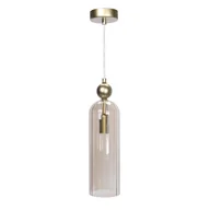 Lampy sufitowe - Szklana lampa wisząca tuba Regina 1241 złoty przezroczysty - miniaturka - grafika 1