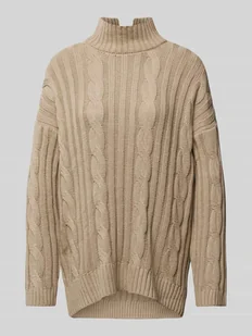 Sweter z dzianiny ze stójką z dodatkiem wełny model ‘HAYDA’ - Swetry damskie - miniaturka - grafika 1