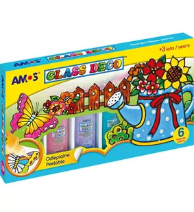 Amos Farby witrażowe Glass Deco 6 kolorów AMOS - Artykuły biurowe - miniaturka - grafika 2