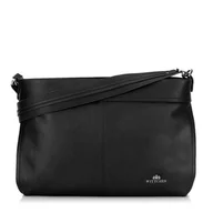 Torebki damskie - Damska shopperka ze skóry naturalnej z odpinaną rączką czarna - miniaturka - grafika 1