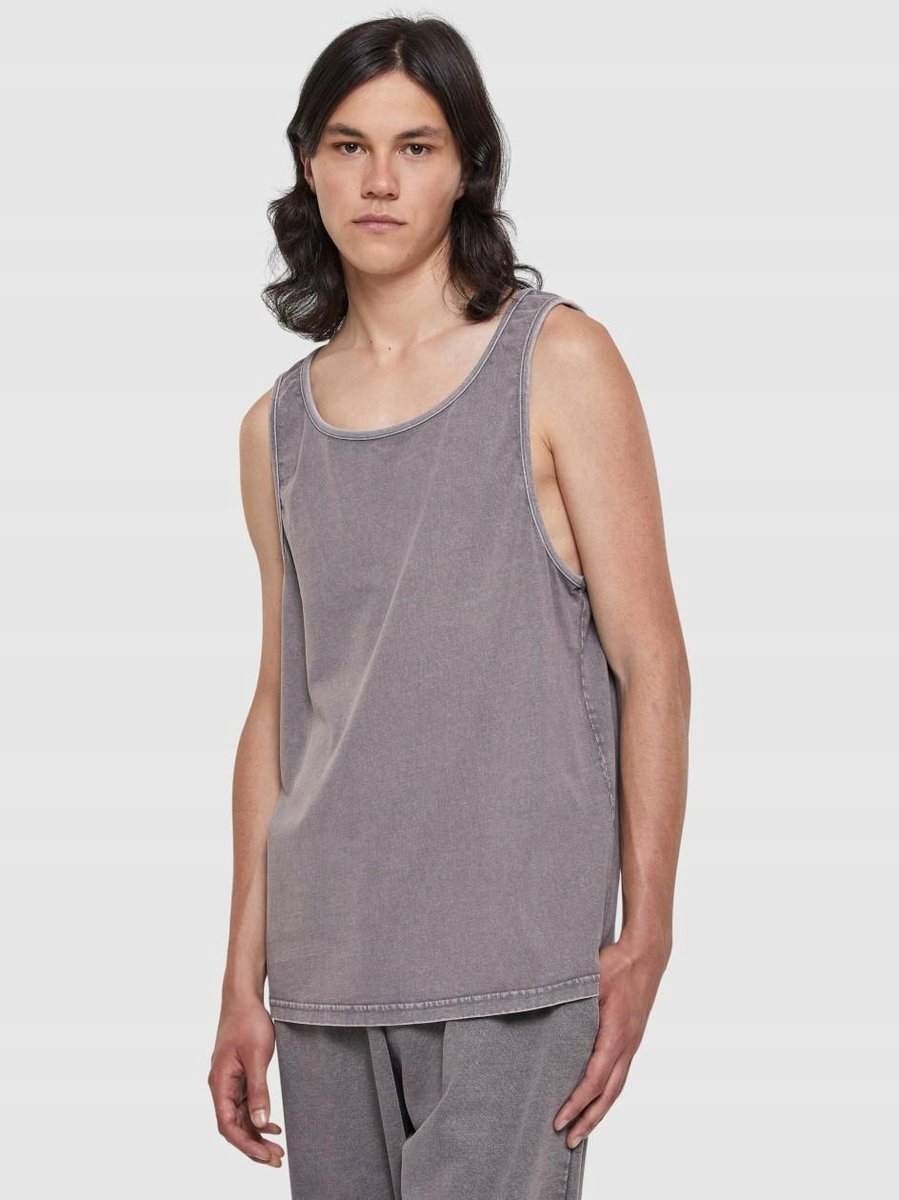 T-Shirt Tank Top Oversize Męska Szara Tb6222 M