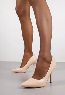 Beżowe Klasyczne Szpilki Vices ze Skórzaną Wkładką Mivra - Czółenka - miniaturka - grafika 1