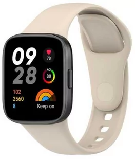 Bizon Pasek Strap Watch Dots do Xiaomi Redmi Watch 3, beżowy - Akcesoria do smartwatchy - miniaturka - grafika 1