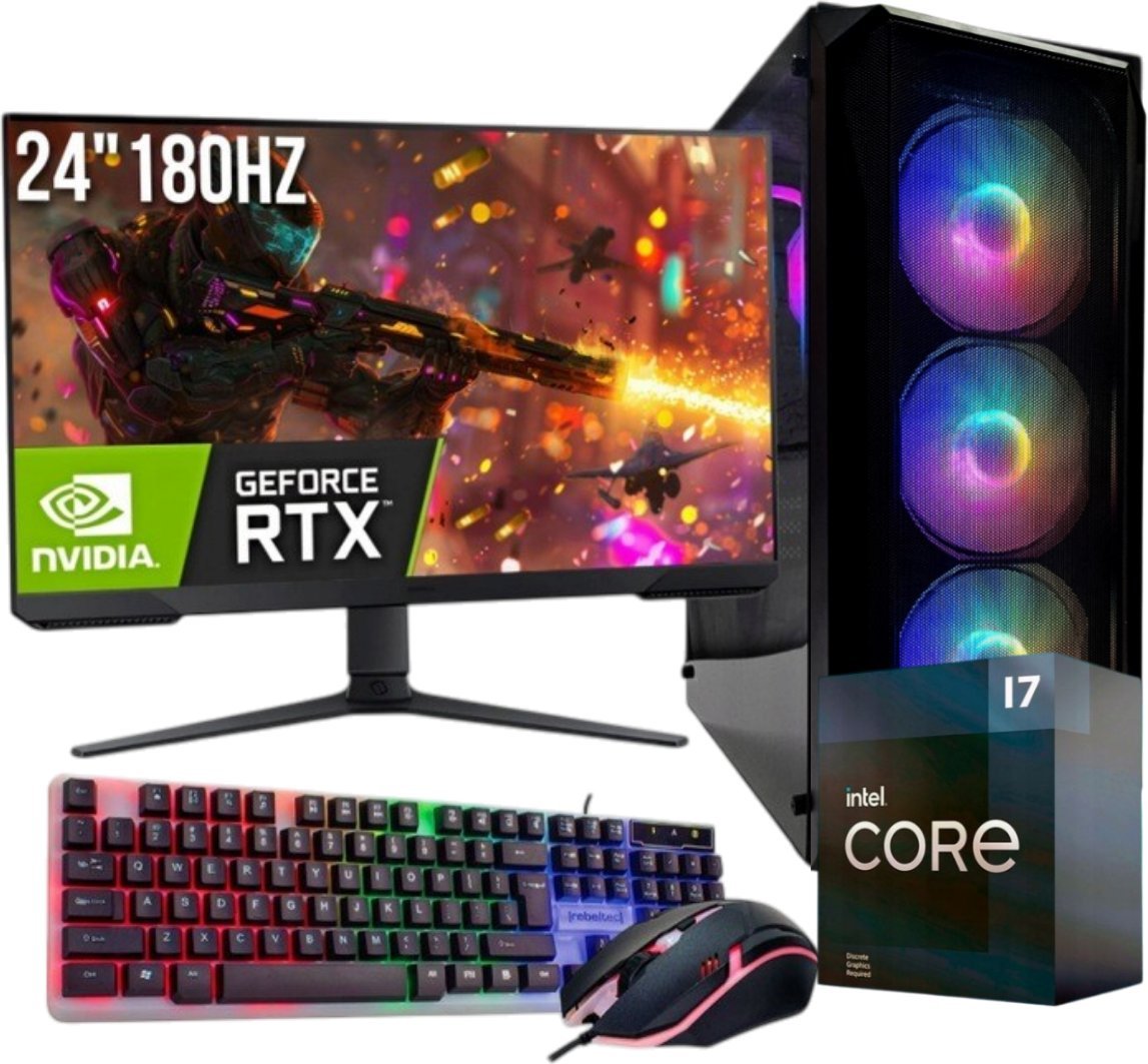 Komputer Adronix PC Gamer Exper I7 32GB DDR4 1TB SSD RTX 5060 Monitor 24' 180Hz