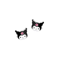 Kolczyki - Kolczyki srebrne 925 z emalią Kuromi dla małej damy PREZENT - miniaturka - grafika 1