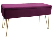 Ławki do przedpokoju - ECHTWERK ECHTWERK Ławka tapicerowana ze schowkiem Scarlett (Jasnofioletowy) 4260238063543 - miniaturka - grafika 1