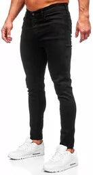 Spodnie męskie - Czarne spodnie jeansowe męskie regular fit Denley 6094 - grafika 1