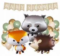 Baby shower i roczek - BALONY woodland leśne zwierzątka na BABY SHOWER - miniaturka - grafika 1