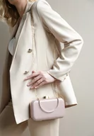 Torebki damskie - Różowa Torebka Kopertówka z Brokatem z Odpinaną Rączką i Łańcuszkiem Ceeney - miniaturka - grafika 1