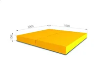 Maty do ćwiczeń - Małpiszon, materac Kometa 100x100x10 dwuczęściowy żółty - miniaturka - grafika 1