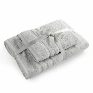 Komplet ręczników 2 szt Loca srebrny upominkowy frotte 480g/m2 Eurofirany - Ręczniki - miniaturka - grafika 1