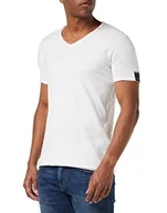 Koszulki męskie - Replay T-shirt męski, Optical White 001, XS - miniaturka - grafika 1