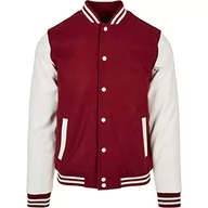 Kurtki męskie - Urban Classics Oldschool College kurtka męska, burgund/biały, 4XL - miniaturka - grafika 1