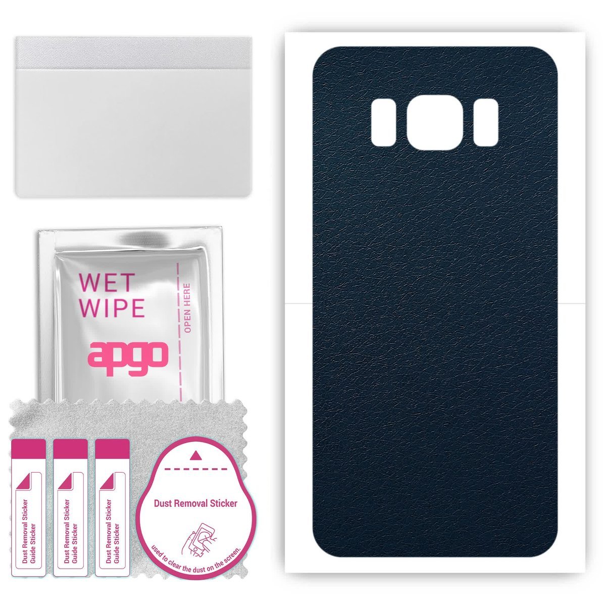 Folia naklejka skórka strukturalna na TYŁ do Samsung Galaxy S8 Active - Skóra Granatowa - apgo SKINS