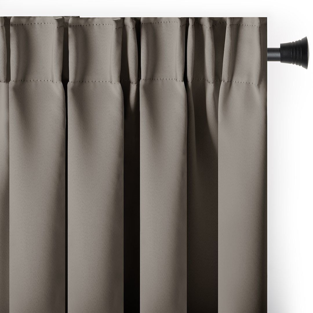 Monroe Zasłona blackout 200x270 beżowa taśma wave 90% zaciemniająca RESTILO