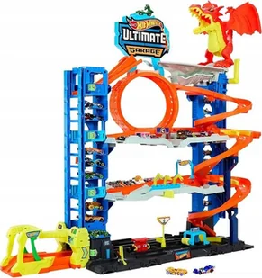 Hot Wheels City Mega Garaż Atak Smoka Zestaw Na 50 Samochodów Hkx48 - Tory, garaże, parkingi - miniaturka - grafika 1