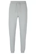 Spodenki męskie - BOSS Męskie spodnie dresowe Sestart z bawełny frotte z naszywką z logo, Light/Pastel Grey50, S - miniaturka - grafika 1