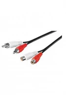 Kable komputerowe i do monitorów - PremiumCord Kabel prodlužovací audio 2x Cinch - 2x Cinch RCA, męskie - żeńskie5 m - miniaturka - grafika 1