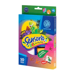 Masa plastyczna lekka DINOZAURY Sensorio Kids 10 kolorów 336123022 - Przybory szkolne - miniaturka - grafika 2