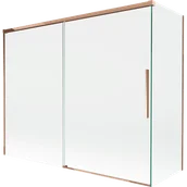 Parawany nawannowe - Mexen Rox parawan nawannowy 2-skrzydłowy rozsuwany 190 + 80 x 150 cm, transparent, różowe złoto - 8C9-190-080-60-00 - miniaturka - grafika 1