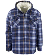 Swetry męskie - Ciepła polarowa koszula męska w kratę z kapturem ocieplana futerkiem-3XL - miniaturka - grafika 1