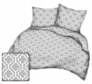 pościel bawełna lux 220x240 + 2 poszewka B 328-2 maroko białe na szarym - Pościel pościel bawełna lux 220x240 + 2 poszewka B 328-2 maroko białe na szarym - Pościel - miniaturka - grafika 1