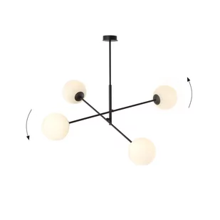 Emibig LINEAR 4 BLACK/OPAL 1169/4 lampa sufitowa żyrandol nowoczesny klosze 1169/4 - Lampy sufitowe - miniaturka - grafika 3